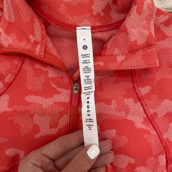 Lululemon Its Rulu Run Half Zip Heritage Camo Jacquard Pale Raspberry Pink Mist - Picture 7 of 13